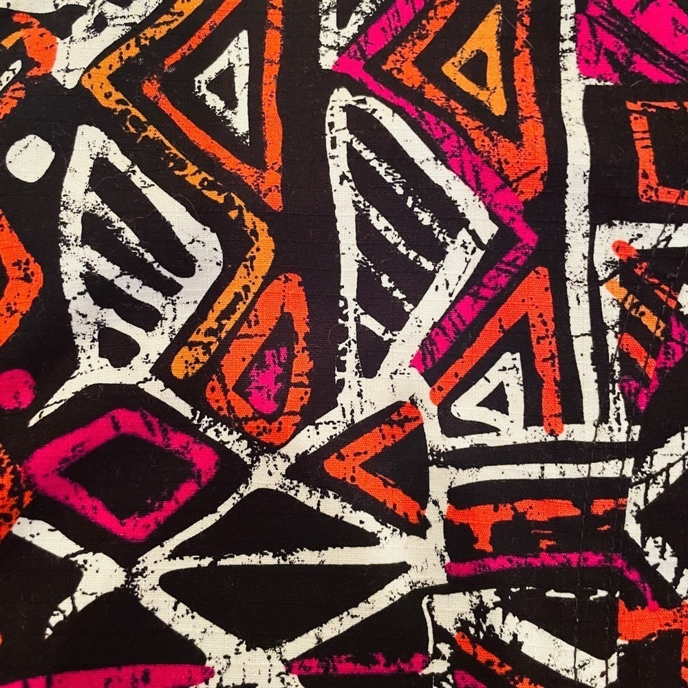 Lark Lane 3/4 sleeve abstract tribal swing style button jacket 16 pink orange - Picture 9 of 10